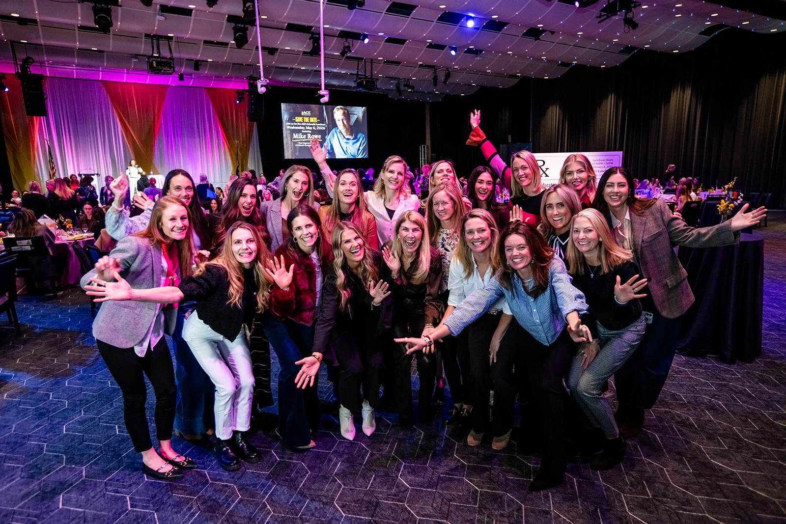 Large group of women celebrating at ACE Scholarships luncheon Seawell Ballroom Denver