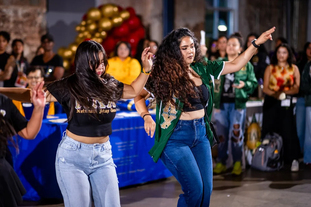 Pi Alpha Chi members performing at Meet the Greeks MSU Denver event Tivoli Turnhalle