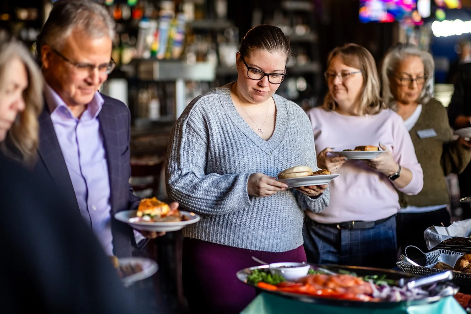 Guests moving through breakfast buffet line at MSU Denver MLK Peace Breakfast Mile High Station Denver