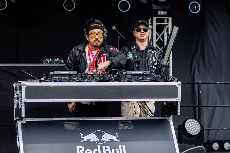 Red Bull sponsored DJs on stage at Roadrunners After Dark MSU Denver Auraria Campus