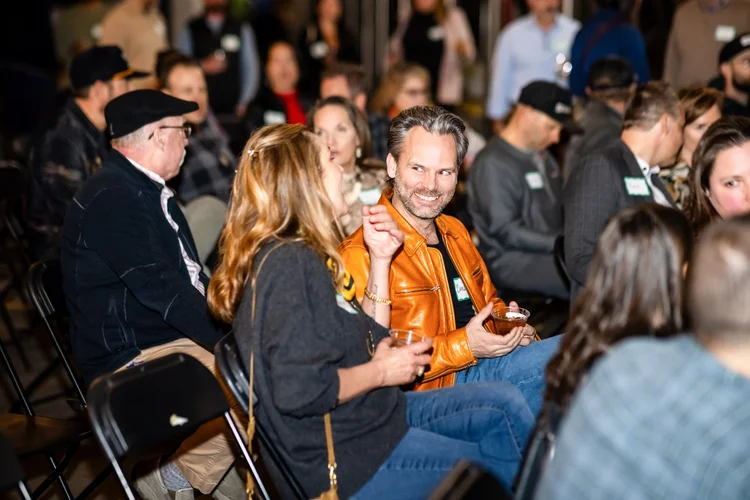 Wide shot of full panel event at Stranahan's Distillery Denver Colorado