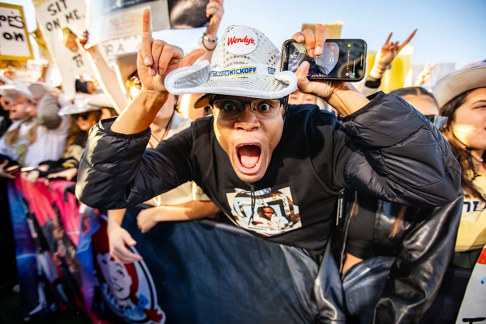 Crowd energy at FOX Big Noon Kickoff at CU Boulder